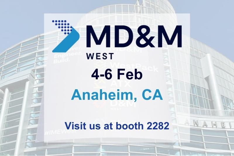 Event logo and details for MD&M West 2025